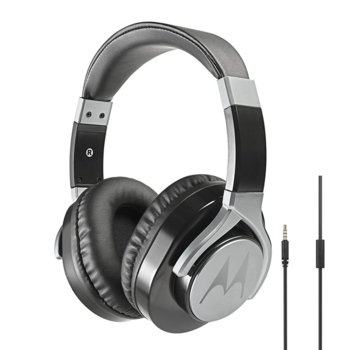 Слушалки Motorola Pulse Max Wired, микрофон, 40мм говорители, дълбок бас, сваляем 1.2м кабел, черни | JAR Computers Motorola Pulse Max Wired Black
