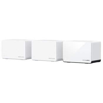 Безжична Wi-Fi система Mercusys Halo H85X(3-pack), 3000Mbps, 2.4GHz(574Mbps)/5GHz(2402Mbps), Wireless AX, 1x 10/100/1000/2500Mbps LAN, 2x 10/100/1000Mbps WAN/LAN, 3бр. | JAR Computers Mercusys Halo H85X(3-pack)