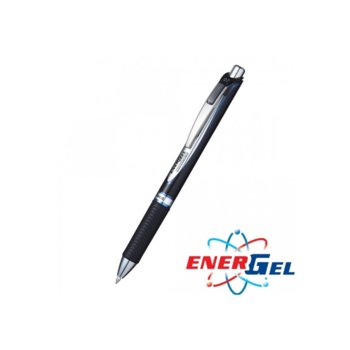 Автоматичен ролер Pentel Energel BLP77, син цвят на писане, дебелина на линията 0.7 mm, гел, черен, цената е за 1бр. (продава се в опаковка от 12бр.) | JAR Computers Pentel Energel BLP77