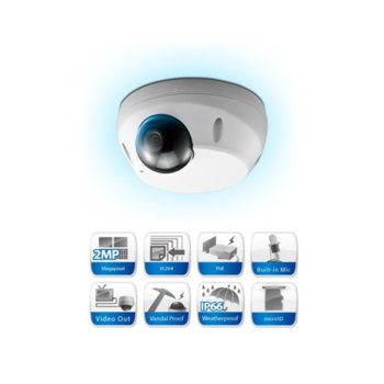 IP камера Compro NC2200, 2Mpix, 10x digital zoom, H.264, IP66, SD card слот | JAR Computers Compro NC2200