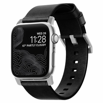 Каишка Nomad Strap Modern Leather (NM1A41SM00), естествена кожа, за Apple Watch 42/44mm, черна | JAR Computers Nomad Strap Modern Leather NM1A41SM00