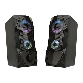 Тонколони N-301, 2.0, 6W RMS (2x3W), USB, черни, RGB | JAR Computers Тонколони N-301 2x3W USB RGB Черен 22185