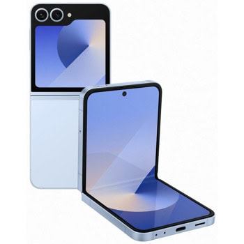 Смартфон Samsung Galaxy Z Flip6 (син), поддържа 2 sim карти, 6.7" (17.01 cm) Foldable Dynamic AMOLED 2X 120Hz дисплей, осемядрен Snapdragon 8 Gen 3 3.39GHz, 12GB RAM, 512GB Flash памет, 50 + 12 & 10 Mpix камери, Android, 187 g. | JAR Computers Samsung Galaxy Z Flip6 512GB/12GB Blue