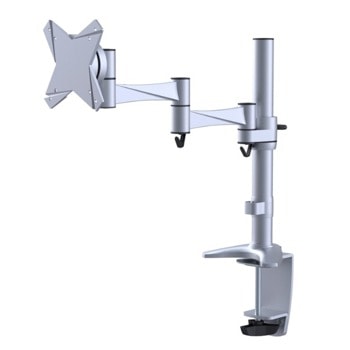 Стойка за монитор NewStar FPMA-D1330SILVER, за плот, за екрани от 10" до 30", VESA до 100 x 100, макс. тегло до 9кг., регулируема, сребриста | JAR Computers NewStar FPMA-D1330SILVER
