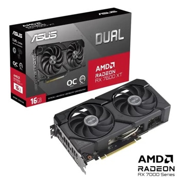Видео карта AMD Radeon RX 7600 XT, 16GB, Asus Dual, OC, PCI-E 4.0, GDDR6, 128-bit, DisplayPort, HDMI | JAR Computers Asus Dual Radeon RX 7600 XT OC 90YV0K21-M0NA00