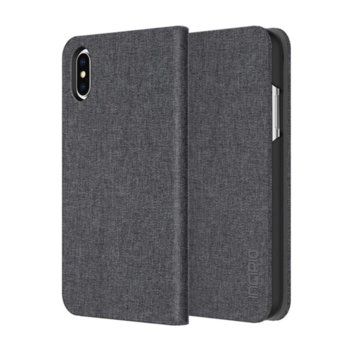 Калъф за Apple iPhone XS, поликарбонатов, Incipio Esquire Folio IPH-1650-GRY, тип портфейл, сив | JAR Computers Incipio Esquire Folio IPH-1650-GRY