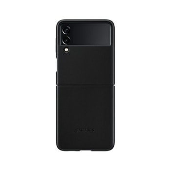 Samsung Galaxy Z Flip 3 Leather Cover, Black