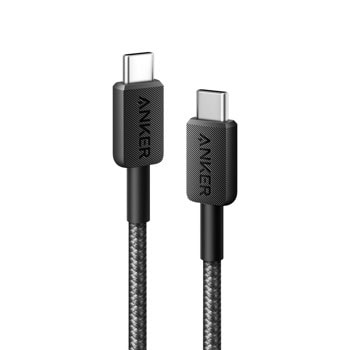 Кабел Anker 322 A81F5G11, от USB C(м) към USB C(м), 0.9m, 60W, черен | JAR Computers Anker A81F5G11