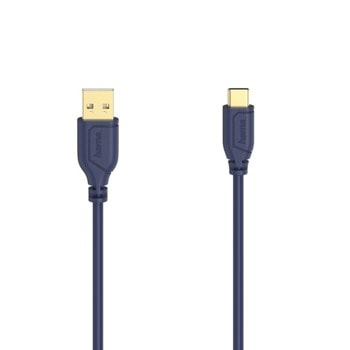 Кабел Hama 200635, от USB A(м) към USB C(м), 0.75m, син image