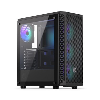 Кутия Endorfy Signum 300 ARGB, ATX/mATX/mITX, 2x USB 3.1 Gen 1 Type-A, с прозорец, черна, без захранване | JAR Computers Endorfy Signum 300 ARGB EY2A006
