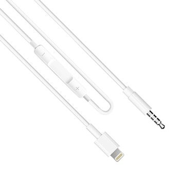 Аудио кабел Earldom ET-AUX42, от 1x AUX(м) към 1x Lightning(м), 1m, бял | JAR Computers Earldom ET-AUX42 40174