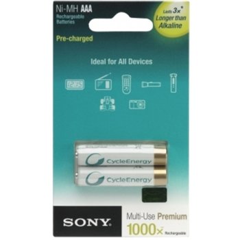 Акумулаторни батерии Sony NHAAAB2K BLUE, AAA, 1.2V, 800mAh, 2бр. | JAR Computers Sony NHAAAB2K Rechargeable 2*800 BLUE