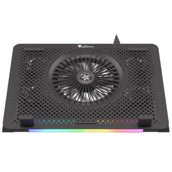 Охлаждаща поставка за лаптоп Genesis Oxid 450, за лаптоп до 15.6" (39.62 cm), 5 вентилатора, вграден USB хъб, 1100 - 2400 RPM, RGB подсветка, черна image