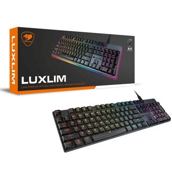 Клавиатура Cougar LUXLIM Gaming, механична, RGB, COUGAR Red Switch, черна, USB | JAR Computers Cougar LUXLIM Gaming Keyboard 37LUXO1MI.0002