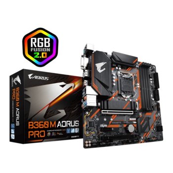 Дънна платка Gigabyte B360M AORUS PRO, B360, LGA1151, DDR4, PCI-E (DisplayPort,HDMI,DVI)(CFX), 6x SATA 6Gb/s, 1x M.2 connector, 4x USB 3.1, Micro ATX | JAR Computers Gigabyte B360 M AORUS PRO (rev. 1.0)