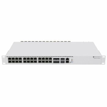 Суич MikroTik CRS326-4C+20G+2Q+RM, 1000Mbps, 26 порта, 20x 100/1000/2500Mbps RJ45, 2x 40G QSFP+ SFP, 4x 10G SFP+/ETH Combo SFP | JAR Computers MikroTik CRS326-4C+20G+2Q+RM