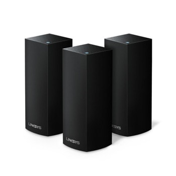 Wi-fi система Linksys WHW0303B, 2134Mbps, 2.4GHz/5GHz/5GHz(867+867+400Mbps), Tri-Band AC2200, 2x WAN/LAN auto-sensing Gigabit Ethernet ports, 6x вътрешни антени, четириядрен 716MHz процесор, 4GB Flash памет, 512MB RAM, 3x устройства | JAR Computers Linksys WHW0303B