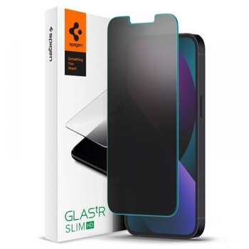 Протектор от закалено стъкло, Spigen Glass.Tr Slim Privacy Tempered Glass, за Apple iPhone 13 Pro Max | JAR Computers Spigen Glass.Tr Slim Privacy Tempered Glass