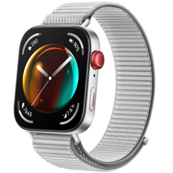 Смарт часовник Huawei Watch Fit 3 (Solo-B19T), 1.82" (4.62cm) AMOLED дисплей, Bluetooth, мониторинг на съня, проследяване на калории, измерване на SpO2, 5ATM, до 7 дни време на работа, сребрист | JAR Computers Huawei Watch Fit 3 Silver Nylon