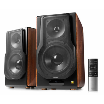 Тонколони Edifier S3000MKII, 2.0, 256W RMS, Bluetooth, USB, 3.5mm жак, Balanced XLR, Optical, Coaxial, черно-кафява | JAR Computers Edifier S3000MKII