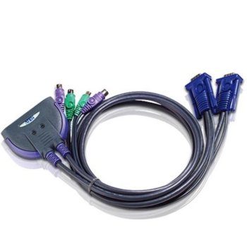 KVM кабел ATEN CS62, 2х 1, автом., PS2, включени кабели | JAR Computers ATEN CS62