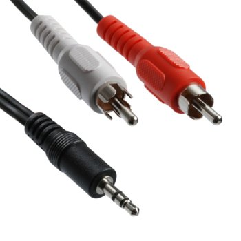 Кабел Roline 11.99.4341, 3.5mm Jack(м) към 2x RCA Chinch(м), 1.5m, черен | JAR Computers Roline 11.99.4341 3.5mm Jack(м) към 2x Chinch(м)