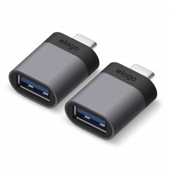 Elago USB C to USB A 2pieces EADP ALUSBC DG 2P