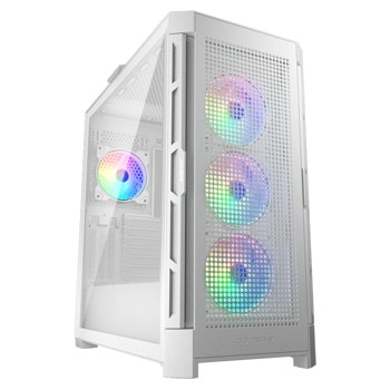 Кутия Cougar Gaming Duoface Pro RGB, ATX/mATX/Mini-ITX/E-ATX, 1x USB Type-C, 2x USB 3.0, 4x ARGB вентилатора, с прозорец, бяла, без захранване | JAR Computers Кутия Cougar Gaming Duoface Pro RGB бяла