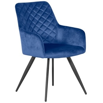 Трапезен стол Carmen ETON, до 100kg., дамаска, метална база, син image