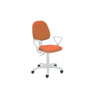 Офис стол REGAL WHITE GTP, дамаска, подлакътници, регулиране височина, газов амортиьор, оранжев image