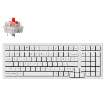 Клавиатура Keychron K4 Pro White (K4P-P1), механична, Hot-Swappable Full-Size K Pro Red суичове, безжична, гейминг, RGB подсветка, бяла, USB, Bluetooth | JAR Computers Keychron K4 Pro White K4P-P1