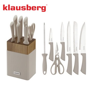 комплект ножове klausberg kb 7984 8 части бежов