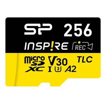 Карта памет 256GB microSDXC с адаптер, Silicon Power Inspire, Class 10, UHS-I, скорост на четене до 170MB/s, скорост на запис до 150MB/s | JAR Computers Silicon Power Inspire 256GB MicroSDXC+ Adapter