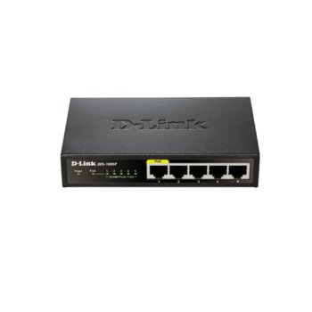 Суич D-Link DES-1005P/E, 5-Port 100 Mbps, Fast Ethernet PoE, Desktop Суич | JAR Computers D-Link DES-1005P/E 5-Port Fast Ethernet Switch