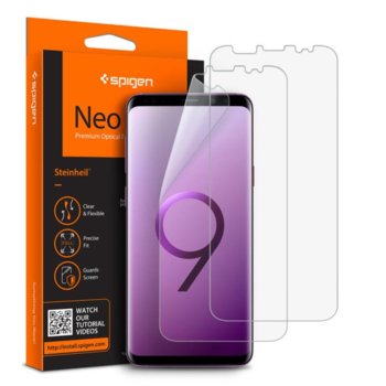 2 броя защитно покритие Spigen Neo FLEX HD Screen Protector за целия дисплей на Samsung Galaxy S9 Plus | JAR Computers 2 х Spigen Neo FLEX HD Screen Protector Galaxy S9+