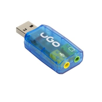 Външна звукова карта uGo UKD-1085, 5.1, USB, 3.5mm жак слушалки, 3.5mm жак микрофон image