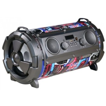 Тонколона Omega OG72P Bazooka, 2.1, 25W RMS, Bluetooth, AUX, USB, FM радио, MicroSD слот, многоцветна | JAR Computers Omega OG72P Bazooka