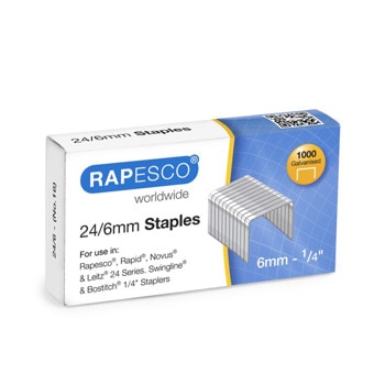 Телчета за телбод Rapesco, 24/6 mm, 1000бр. в опаковка | JAR Computers Rapesco Телчета за телбод размер 24/6 mm 1000 броя