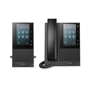 Стационарен телефон Poly CCX 500 IP, 5-инчов цветен LCD сензорен екран, Android 9, черен image