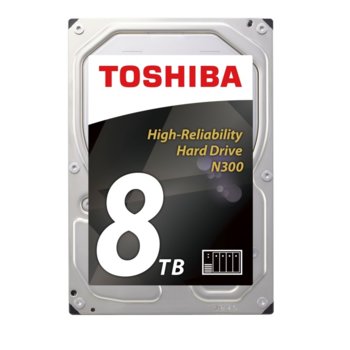 Твърд диск 8TB Toshiba N300 High-Reliability Hard Drive, SATA 6Gb/s, 7200rpm, 3.5" (8.89cm), Bulk | JAR Computers Toshiba N300 NAS - High-Reliability 8TB Bulk