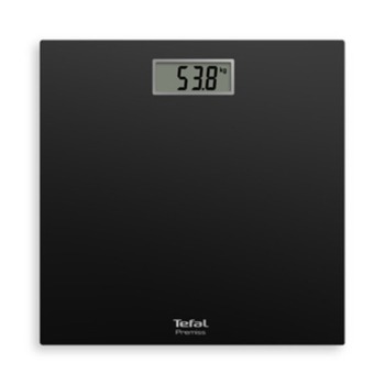Електронен кантар Tefal PP1400VO, капацитет 150 кг, закалено стъкло, CR2032 батерия, черен | JAR Computers Tefal PP1400VO