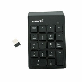 Цифрова клавиатура Makki MAKKI-KP-001-WL, Безжична, Num Lock LED индикатор, нископрофилни клавиши, черна, USB | JAR Computers Makki Keypad Wireless MAKKI-KP-001-WL