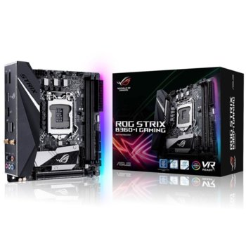 Дънна платка ASUS ROG STRIX B360-I GAMING, B360, LGA1151, DDR4, PCI-E (HDMI&DP), 4x SATA 6Gb/s, 2x M.2 Socket, 2 x USB 3.1 Gen 1 Type-A + USB Type-C, 802.11ac, Bluetooth 5.0, Mini ITX | JAR Computers Дънна платка ASUS ROG STRIX B360-I GAMING Wi-FI