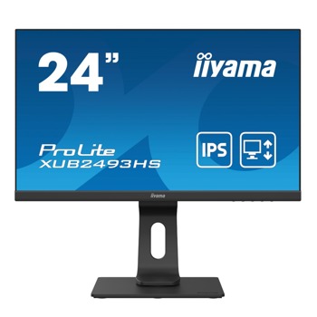 Монитор Iiyama XUB2493HS-B4, 23.8" (60.45 cm) IPS панел, 75Hz, Full HD, 4ms, 80000000 :1, 250 cd/m2, HDMI, VGA | JAR Computers IIYAMA XUB2493HS-B4