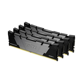 Памет 64GB (4x16GB) DDR4 3600MT/s, Kingston FURY Renegade Black, KF436C16RB12K4/64, 1.35V | JAR Computers Kingston FURY Renegade Black 4x16GB DDR4 3600MHz