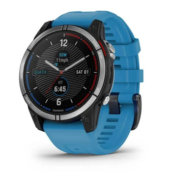 Смарт часовник Garmin quatix® 7 010-02540-61, 1.3" (3.3 cm) трансфлективен MIP дисплей, Bluetooth, Wi-Fi, ANT+, 16GB вградена памет, 10 ATM водоустойчив, LED фенерче, до 10 часа време на работа, син | JAR Computers Garmin quatix® 7 010-02540-61