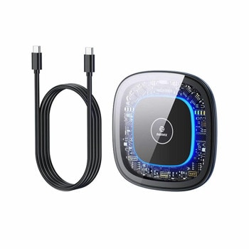 Безжично зарядно устройство Remax RP-W76, от USB-C(ж) към безжично зареждане, 9V, 2A, бяло, 15W | JAR Computers Безжично зарядно устройство Remax RP-W76 40328