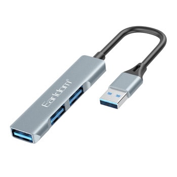 USB Хъб Earldom ET-HUB09, 3 порта, от USB Type-A към 3x USB 3.0 Type-A, алуминиева сплав, сив | JAR Computers Earldom ET-HUB09 40218