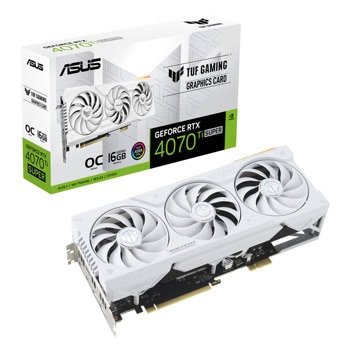 Видео карта Nvidia GF RTX 4070 Ti Super, 16GB, TUF Gaming BTF White, OC, PCI-E 4.0, GDDR6X, 256-bit, DisplayPort, HDMI | JAR Computers Asus GF RTX 4070 Ti Super TUF Gaming BTF White OC