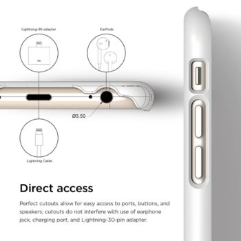 Elago S6P Slim Fit 2 Case + HD Clear Film white